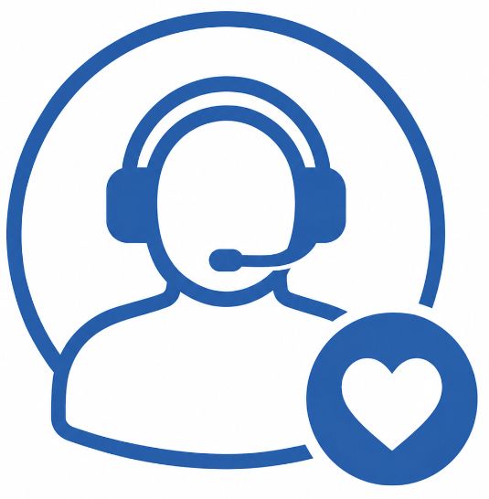 Symbol Telefonsupport keine KI - echte Menschen